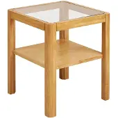 Ebuy24 Bijzettafel Lourmarin - Rond Naturel Hout - Ø40x45cm
