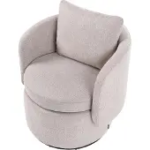 Beliani HORSENS - Draaifauteuil - Beige - Polyester