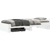 vidaXL Bedframe met Hoofdbord Wit 80 x 200 cm Bewerkt hout