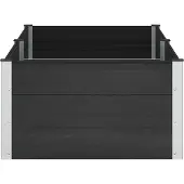 vidaXL Verhoogde plantenbak Zwart 200 x 100 x 54 cm WPC en Aluminium