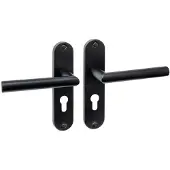 Intersteel Deurkruk Jura basic op schild ovaal 185x41mm profielcilinder 55mm mat zwart