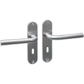 Intersteel deurklink Luzern basic op ovaal schild 185x41mm SL56 rvs