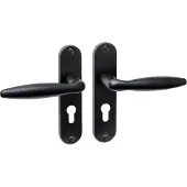 Intersteel Deurkruk Jupiter basic op schild ovaal 185x41mm profielcilinder 55mm mat zwart