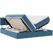 vidaXL LED opbergbed met matras Donkerblauw 200 x 200 cm Fluweel