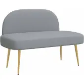 vidaXL Gevuld bankje met rugleuning Lichtgrijs 110 x 60 x 76 cm