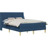 vidaXL Bedframe met matras Blauw 120 x 190 cm Polyester