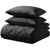 Zydante Cotton Percale wasbaar dekbed - Tweepersoons - 200x200 cm - Anthracite