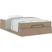 vidaXL Bedframe met matras Anders 2 st Tan PVC