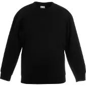 Fruit Of The Loom Kids Unisex klassieke 80/20 set-in sweater (Zwart)