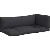 vidaXL Palletkussens 3 st stof zwart