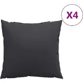 vidaXL Bankkussens 4 st 60x60 cm stof zwart