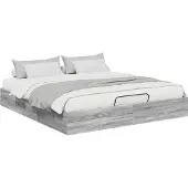 vidaXL Ottoman Bedframe met opslag Grijze Sonoma 203 x 180 x 25 cm