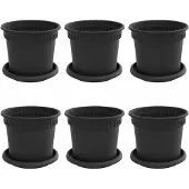 vidaXL Plantenpotten 6 pcs Zwart Ø 15 x 12 cm Kunststof