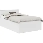 vidaXL Bedframe met hoofdeinde Wit 135 x 190 cm Bewerkt hout