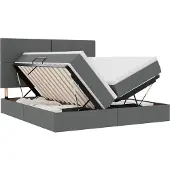 vidaXL LED opbergbed met matras Donkergrijs 180 x 200 cm Stof
