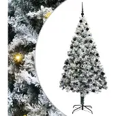 vidaXL Kunstkerstboom Wit 210 cm PVC en Staal en Kunststof