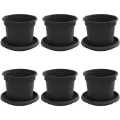vidaXL Plantenpotten 6 pcs Zwart Ø 12,5 x 10 cm Kunststof