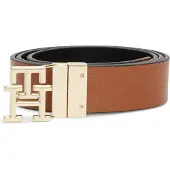Tommy Hilfiger Riem 'TH Monogram Plaque Buckle Reversible' cognac / zwart