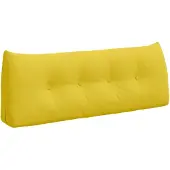 vidaXL Rugkussen Licht Geel 120 x 24 x 50 cm Stof