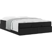 vidaXL Bedframe met matras Anders 2 st Zwart PVC