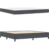 vidaXL Bedframe met matras Donkergrijs 200 x 200 cm Stof