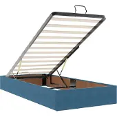vidaXL Ottomanbed met matras en LED-verlichting, donkerblauw, 200 x 200 cm, fluweel