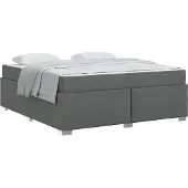 vidaXL Bedframe met matras Donkergrijs 180 x 200 cm Stof