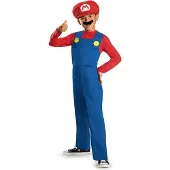 Jakks pacific Super Mario Elevated Fancy Dress Costume Blauw 7-8 Years Kinderen