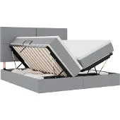 vidaXL LED opbergbed met matras Lichtgrijs 180 x 200 cm Stof