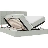 vidaXL LED opbergbed met matras Lichtgrijs 200 x 200 cm Fluweel