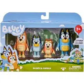 Moose BLUEY - 4 speelfiguren Familie: Bluey, Bingo, Bandit & Chilli - Speelfigurenset