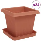 vidaXL Plantenpotten 24 st Baksteenrood Kunststof