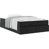 vidaXL Bedframe met matras Anders 2 st Zwart PVC