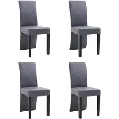 vidaXL Eetkamerstoelen 4 st kunstsuède grijs