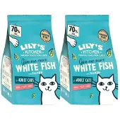 Lily's Kitchen 2x Kattenvoer Droog Adult Witvis & Zalm 2 Kg