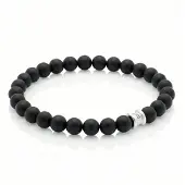 Steel & Barnett - Kralenarmband Heren - Onyx - Maat L
