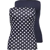 ONLY Top 'ONLLIVE LOVE' donkerblauw / wit