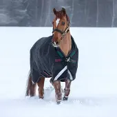 Rambo Wug Turnout Heavy 400g - Zwart/Onweersgrijs & Zilver - 140-190 cm