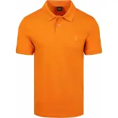 BOSS Heren Slim fit katoenen stretch polo oranje (M), Casual, Korte mouwen 50507803