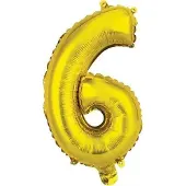 Amscan Folieballon Cijfer 6 35 Cm Goud