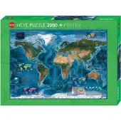 Heye 29797 - Puzzel Satellite Map 2000 - Wereldkaart - Meerkleurig