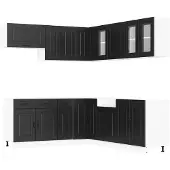 vidaXL 11-delig keukenkastenset Kalmar, zwart, houtvezel