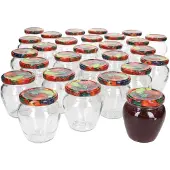 MamboCat 75-delige set marmeladepot Vaso Orcio 212ml + To63 deksel fruit