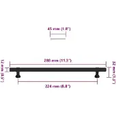 vidaXL Handvatten 5 st 224 mm roestvrij staal zwart