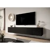 Meubella TV-Meubel Bonzo mat zwart Visgraat 180 cm hangend zwevend