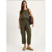 Bianco Mouwloze Crew Neck Blouse en Carrof Fıt Broekset