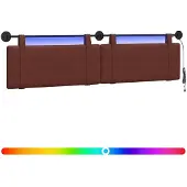vidaXL Hangend hoofdbord Glanzend Bruin Antiek PU