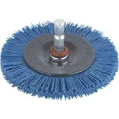 Wolfcraft Nylon-draadborstel | Blauw | 6-kant schacht | Ø75mm | 1 stuk - 2726000