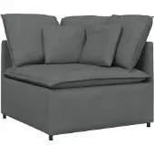 vidaXL Modulaire hoekbank met kussens 100 cm donkergrijs