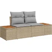 vidaXL Tuinset met 10 stuks, 9 zitplaatsen, beige en lichtgrijs
